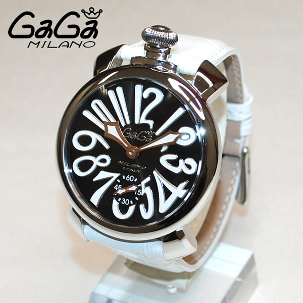 GaGa MILANO （ガガミラノ） 時計 腕時計 MANUALE マニュアーレ マヌアーレ 48mm ホワイトレザー/シルバー/ブラック 5010.06S